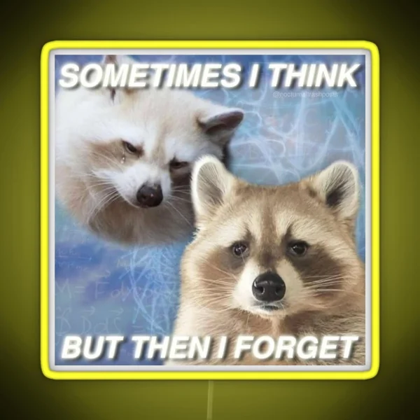 Forgetful Racoon RGB Neon Sign