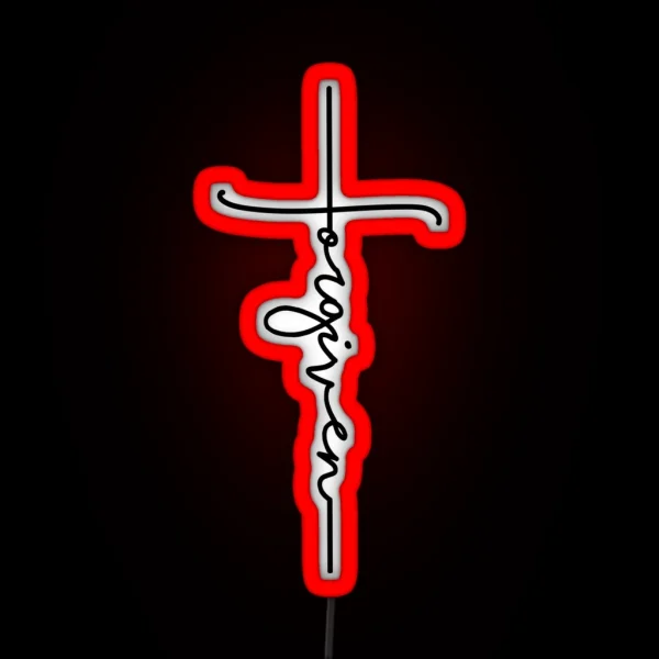 Forgiven Cross RGB Neon Sign