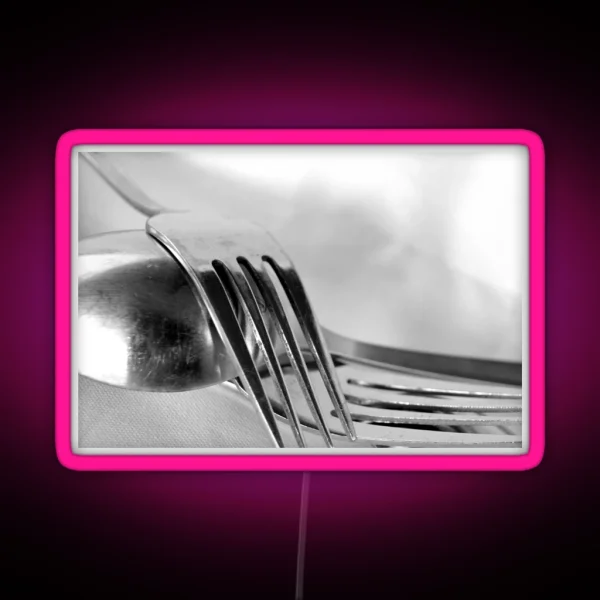 Fork Fork Spoon RGB Neon Sign