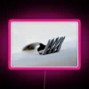 RGB Neon Sign with Forks and Utensils in Uplifting Pose