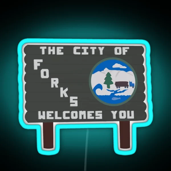 Forks Washington Sign RGB Neon Sign