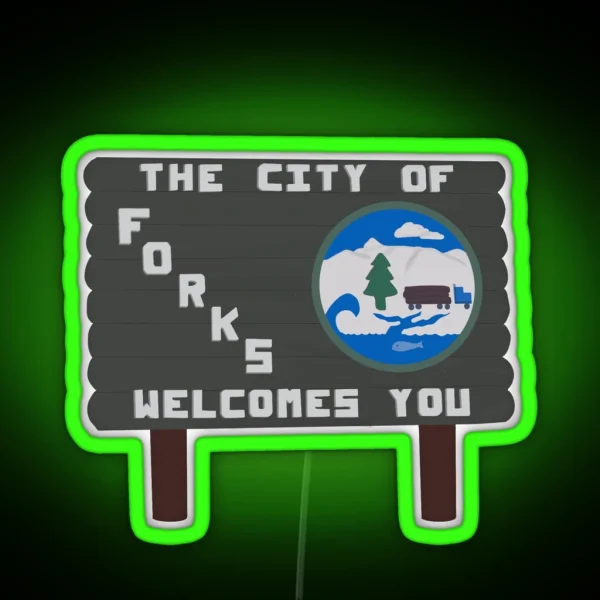 Forks Washington Sign RGB Neon Sign