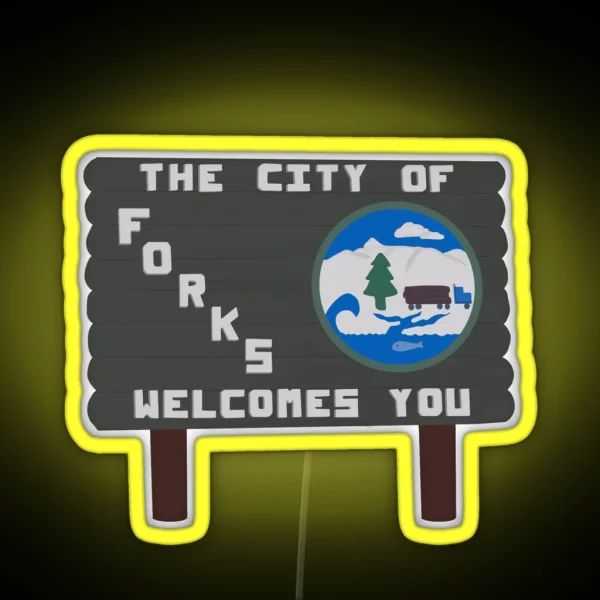 Forks Washington Sign RGB Neon Sign