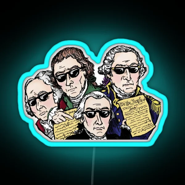 Founding Father Dudes RGB Neon Sign