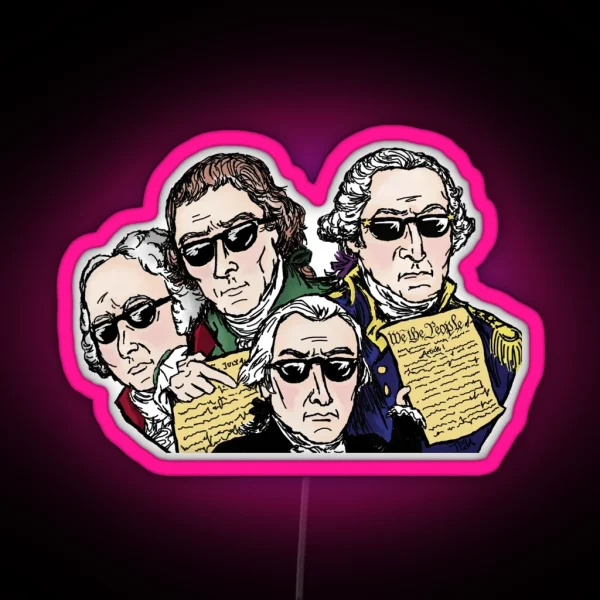Founding Father Dudes RGB Neon Sign