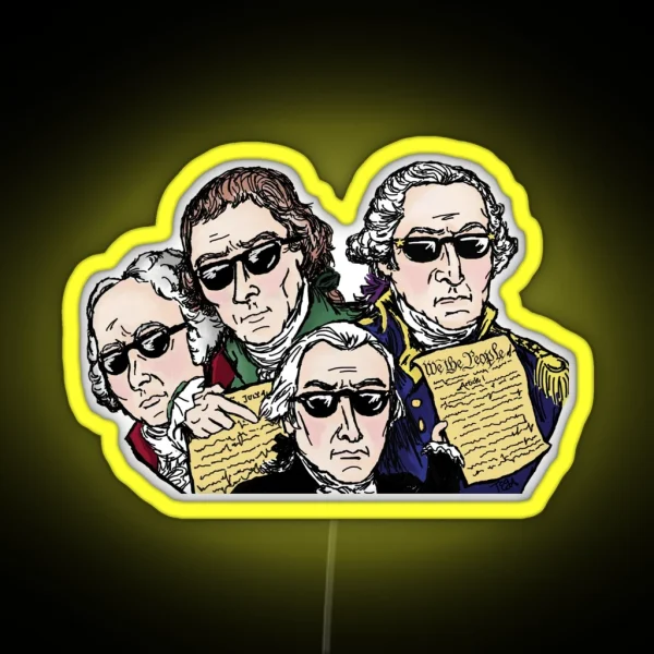 Founding Father Dudes RGB Neon Sign