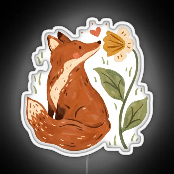 Fox And Flower RGB Neon Sign