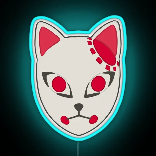 Fox Warding Mask Slayer Of Demons RGB Neon Sign