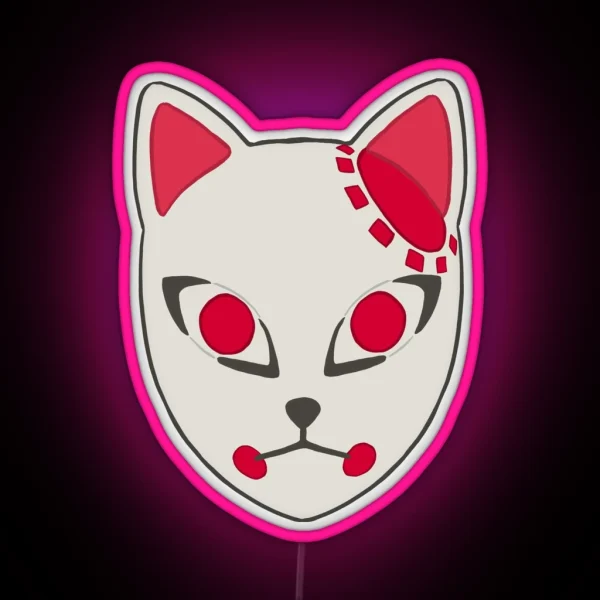 Fox Warding Mask Slayer Of Demons RGB Neon Sign