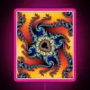 Vibrant Neon Sign Featuring the Mandelbrot Set Fractal Pattern