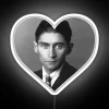 Vintage Inspired LED Sign Featuring Author Franz Kafka's Heart in RGB