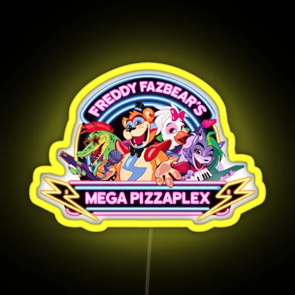 Freddy Fazbear S Mega Pizzaplex Five Nights At Freddy S RGB Neon Sign