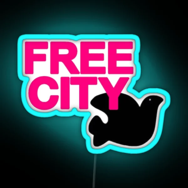 Free City Pink And Black RGB Neon Sign