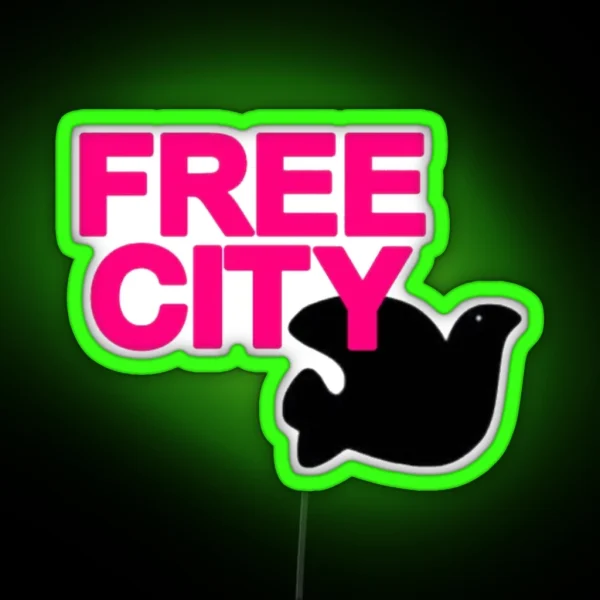 Free City Pink And Black RGB Neon Sign