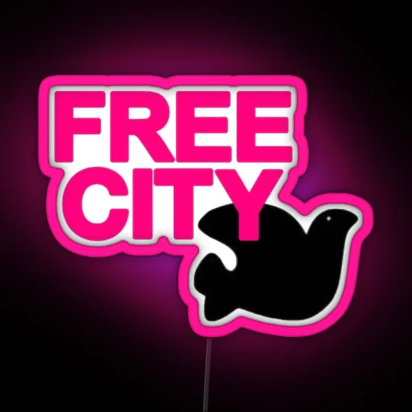 Free City Pink And Black RGB Neon Sign