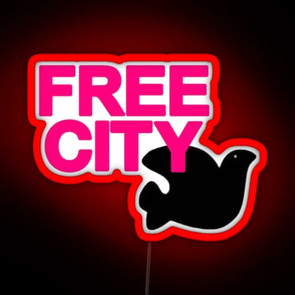 Free City Pink And Black RGB Neon Sign