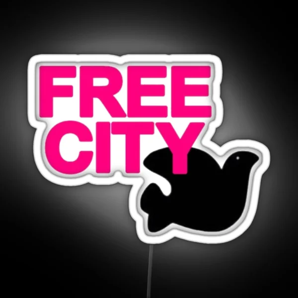 Free City Pink And Black RGB Neon Sign