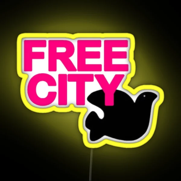 Free City Pink And Black RGB Neon Sign