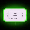 Neon Free Hugs Ticket Sign Brings Joyful Home Decor Vibes Inside