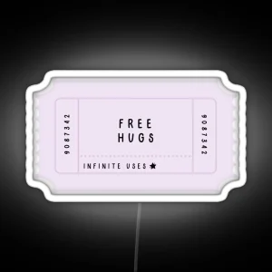 Free Hugs Ticket RGB Neon Sign