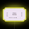 Vibrant Color-Changing Free Hugs Ticket LED Sign for Personalized Space Decorations