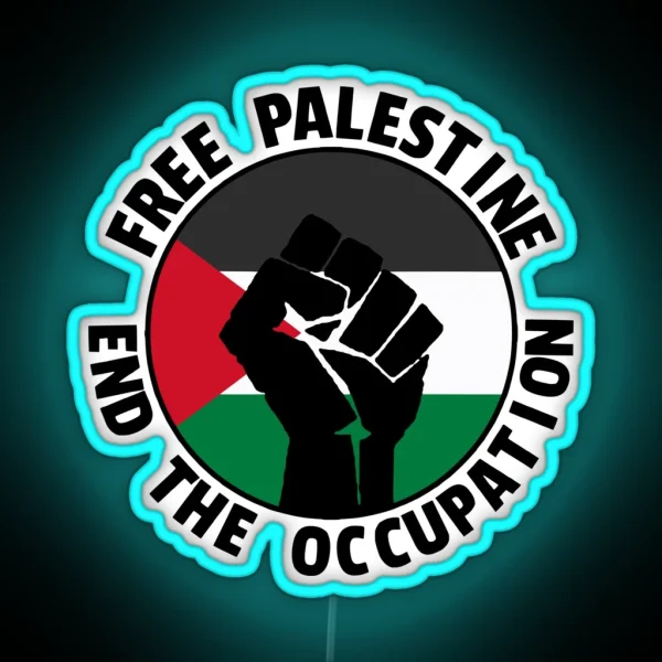 Free Palestine End The Occupation RGB Neon Sign