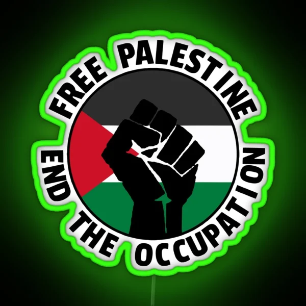 Free Palestine End The Occupation RGB Neon Sign