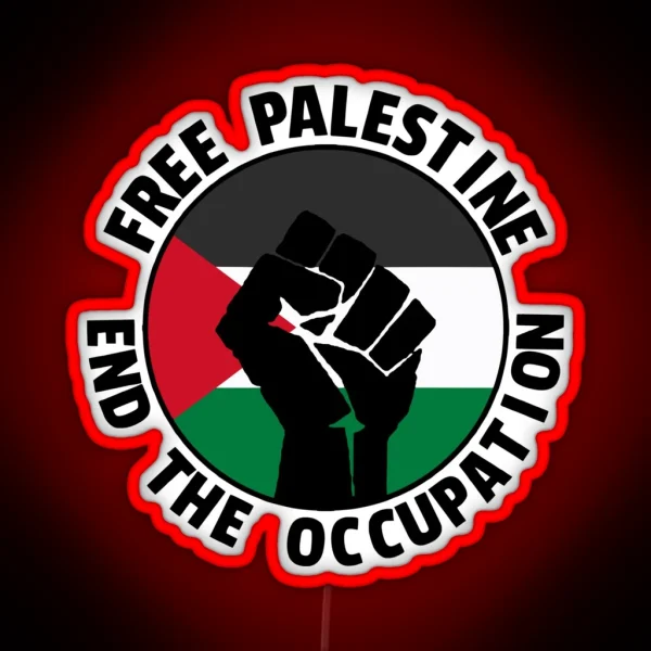 Free Palestine End The Occupation RGB Neon Sign