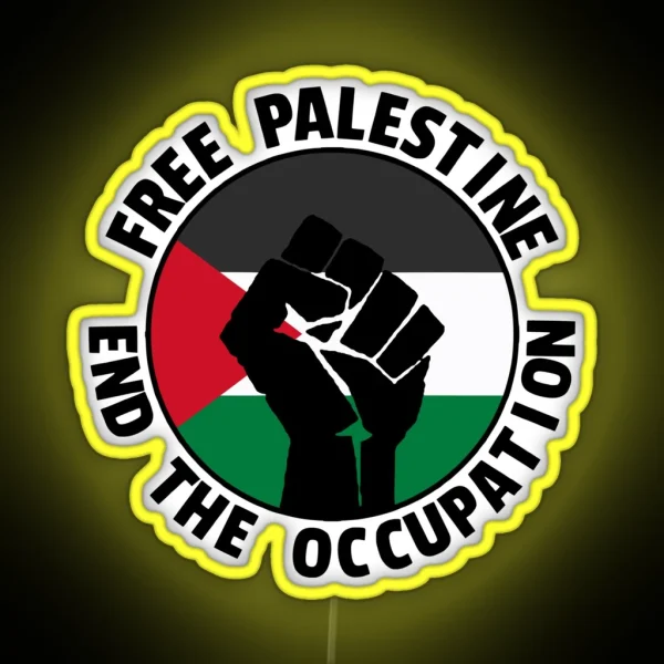 Free Palestine End The Occupation RGB Neon Sign