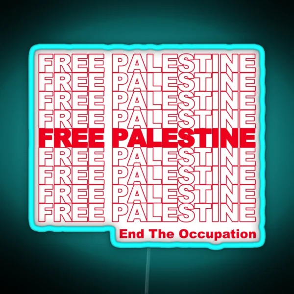 Free Palestine End The Occupation RGB Neon Sign