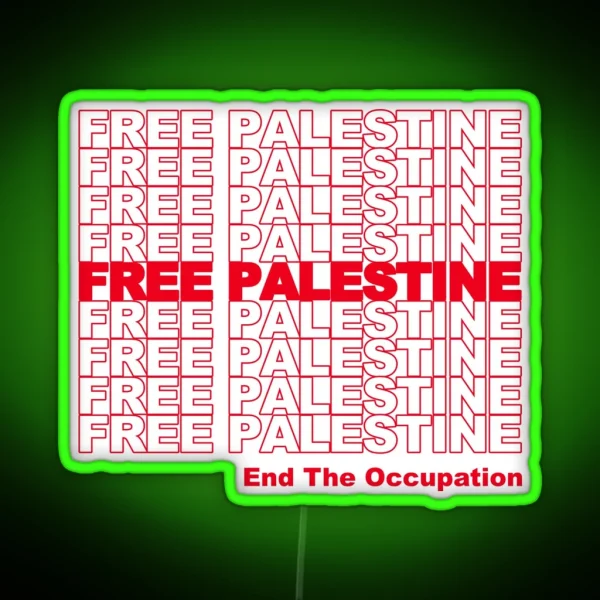Free Palestine End The Occupation RGB Neon Sign