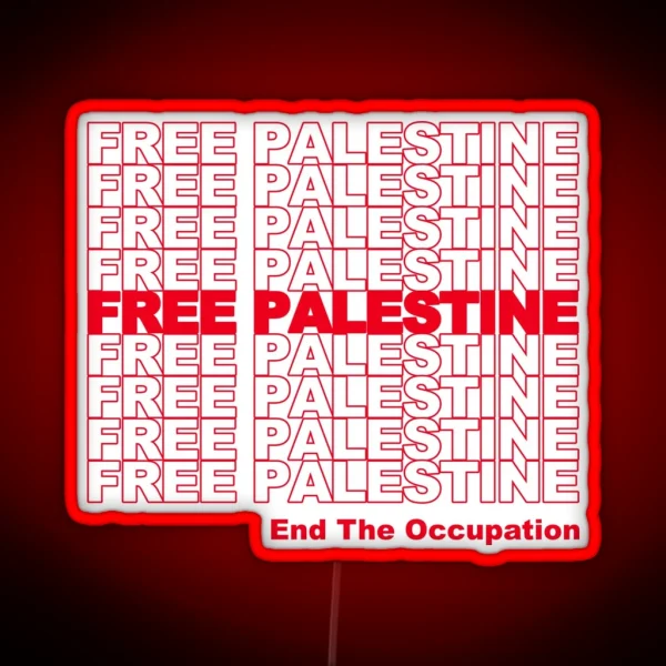 Free Palestine End The Occupation RGB Neon Sign