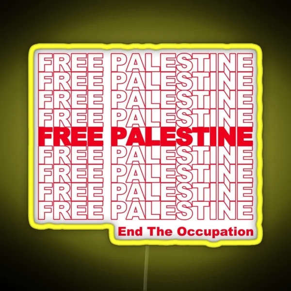 Free Palestine End The Occupation RGB Neon Sign