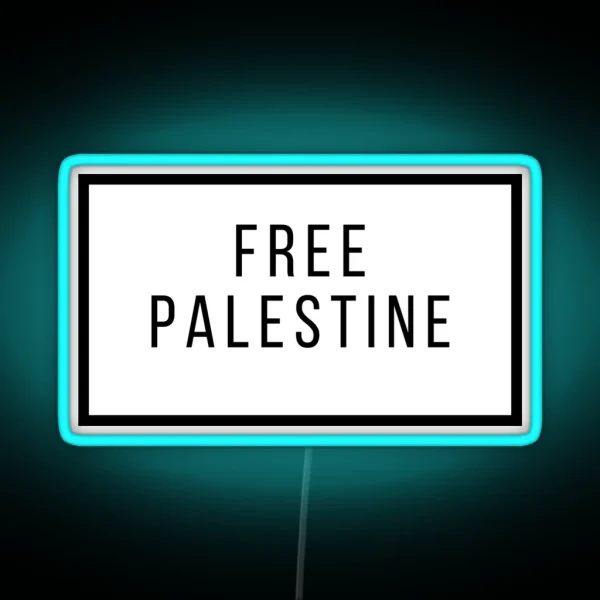 Free Palestine From Zionism RGB Neon Sign