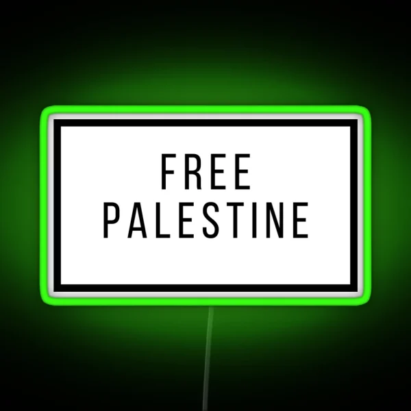 Free Palestine From Zionism RGB Neon Sign