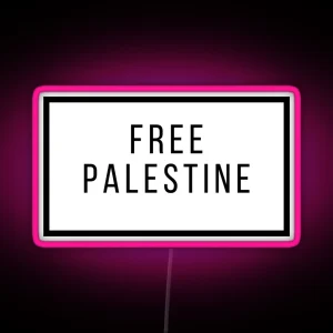 Free Palestine From Zionism RGB Neon Sign
