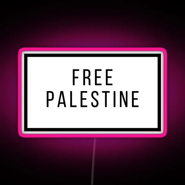 Free Palestine From Zionism RGB Neon Sign
