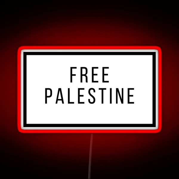 Free Palestine From Zionism RGB Neon Sign