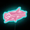 Free Palestine in Arabic script with vibrant Y2K style lighting