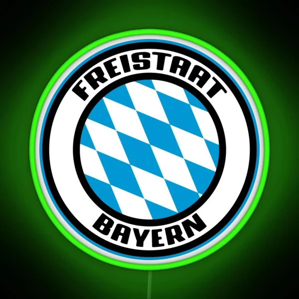 Freistaat Bayern Free State Of Bavaria Flag Emblem RGB Neon Sign