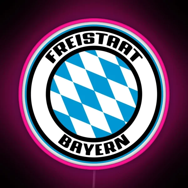 Freistaat Bayern Free State Of Bavaria Flag Emblem RGB Neon Sign