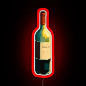 French Red Wine Bottle RGB Neon Sign