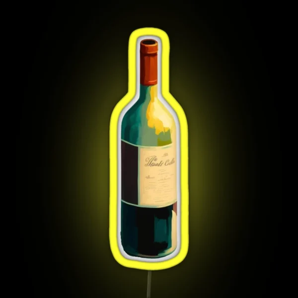 French Red Wine Bottle RGB Neon Sign