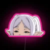Eye-catching Frieren anime character neon sign with colorful RGB lighting effects.