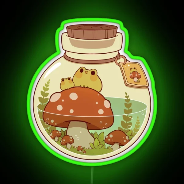 Frog And Mushroom Potion RGB Neon Sign