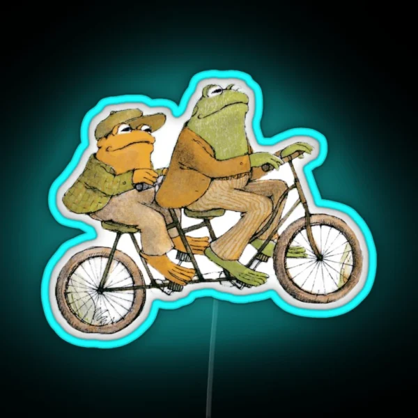 Frog And Toad On Bike RGB Neon Sign