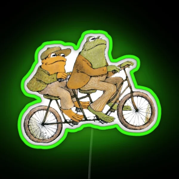 Frog And Toad On Bike RGB Neon Sign