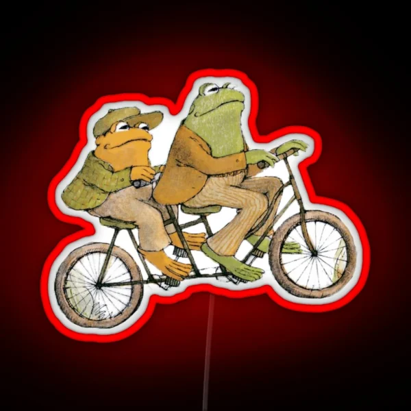 Frog And Toad On Bike RGB Neon Sign