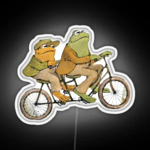 Frog And Toad On Bike RGB Neon Sign