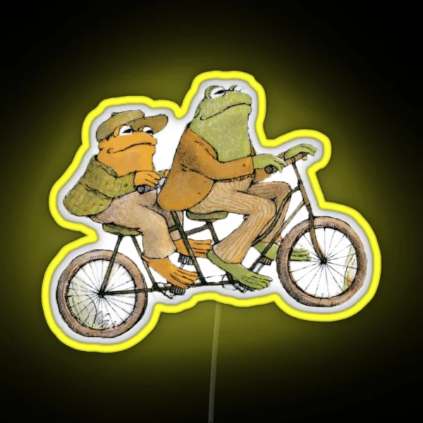 Frog And Toad On Bike RGB Neon Sign
